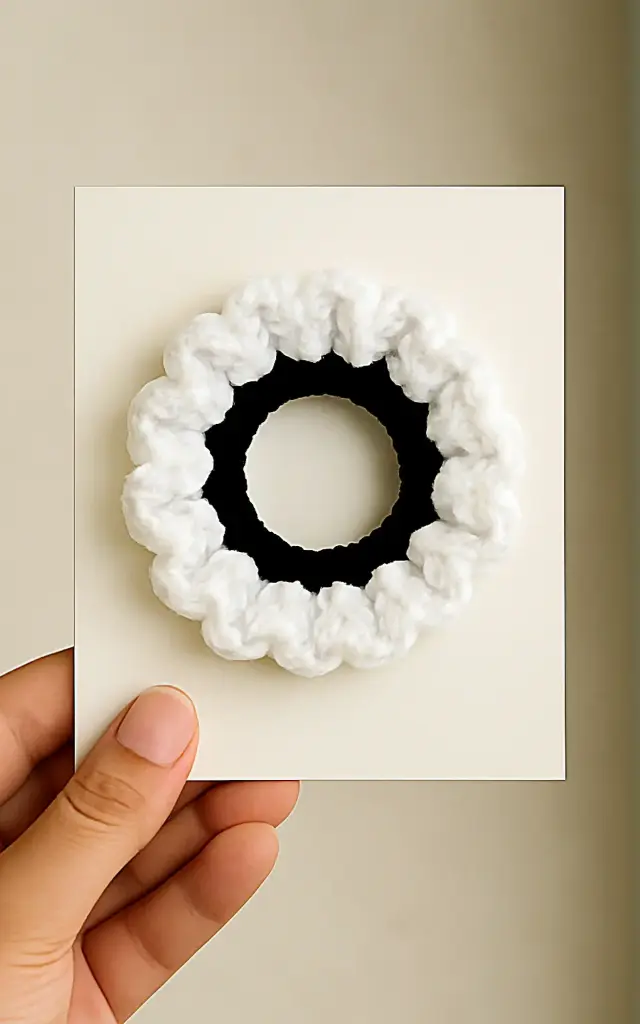 Classic Black & White Crochet Scrunchie
